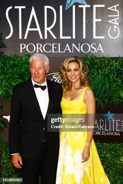 Richard Gere and Alejandra Silva attend the Starlite Porcelanosa Gala 2022 at La Cantera on August 14, 2022 in Marbella, Spain.