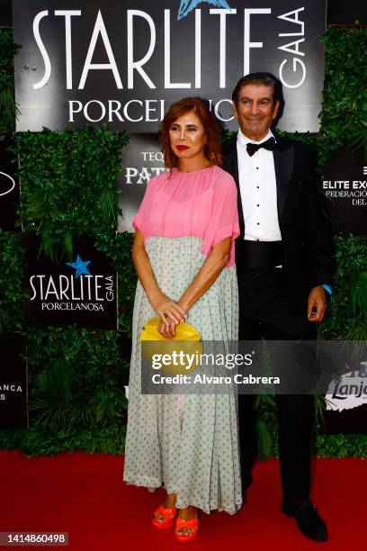 Agatha Ruiz de la Prada and Jose Manuel Diaz Paton attend the Starlite Porcelanosa Gala 2022 at La Cantera on August 14, 2022 in Marbella, Spain.