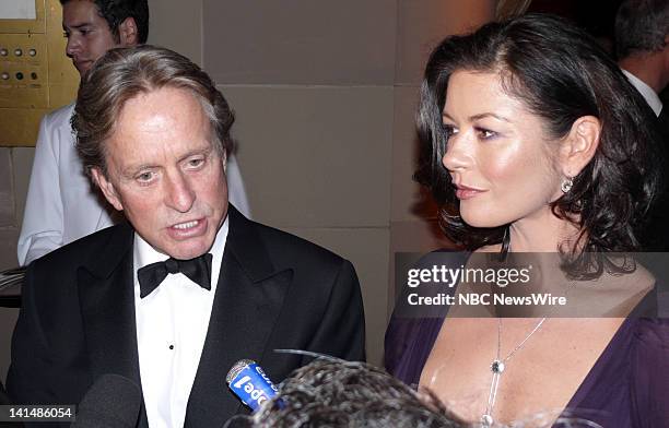 Elie Wiesel Foundation for Humanity to Honor Nicolas Sarkozy -- Pictured: Actors Catherine Zeta-Jones and Michael Douglas during the Elie Wiesel...