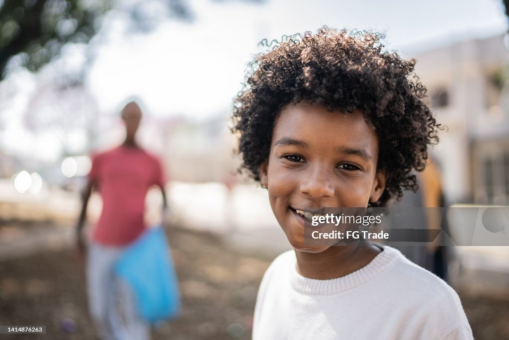 Portrait of a boy outdoors