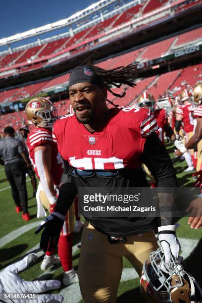 Robert Nkemdiche of the San Francisco 49ers before the game against the Green Bay Packers at Levi's Stadium on August 12, 2022 in Santa Clara,...