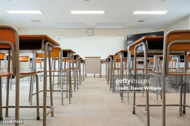 Classroom With Rows 610 Classroom High School Desks In A Row Stock Photos, High-Res ...