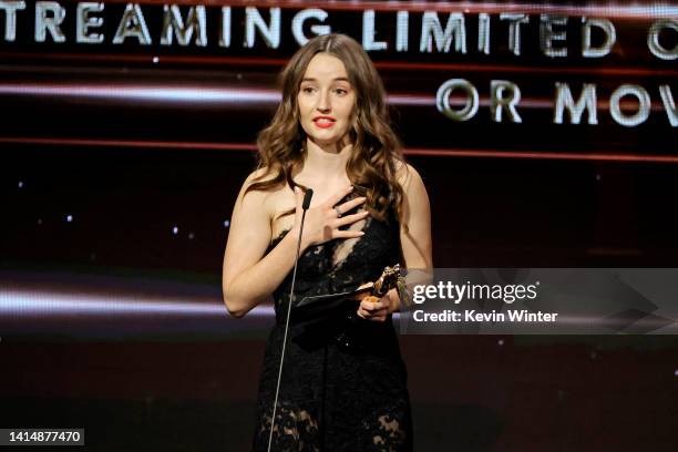 Kaitlyn Dever accepts award for Best Supporting Actress in a Streaming Limited or Anthology Series or Movie during The 2nd Annual HCA TV Awards:...