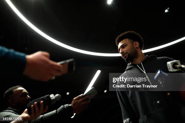 Denver Nuggets NBA player Jamal Murray attends the opening of the Melbourne NBA Store at The Emporium on August 15, 2022 in Melbourne, Australia.