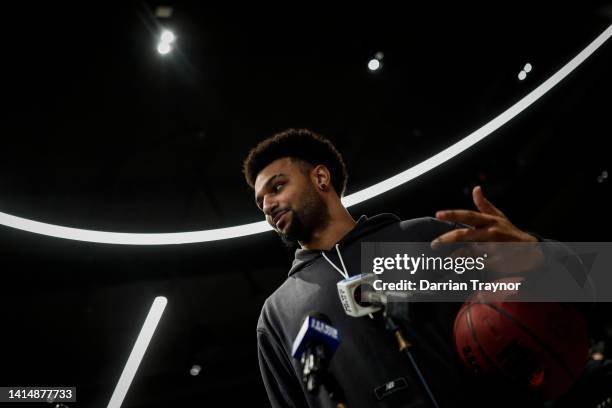 Denver Nuggets NBA player Jamal Murray attends the opening of the Melbourne NBA Store at The Emporium on August 15, 2022 in Melbourne, Australia.