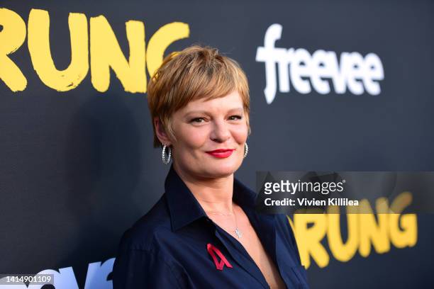 Martha Plimpton attends Amazon Freevee's "Sprung" at Hollywood Forever Cemetery on August 14, 2022 in Hollywood, California.