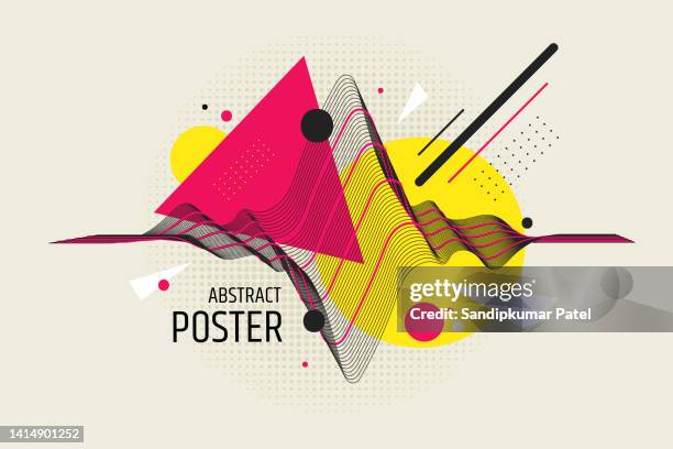 abstract background with dynamic waves - poster sport stock illustrations