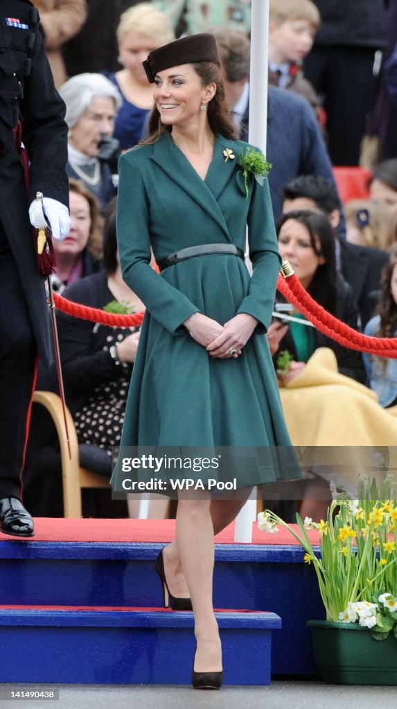 The Duchess Of Cambridge Visits The Irish Guards On Their St Patrick's Day Parade