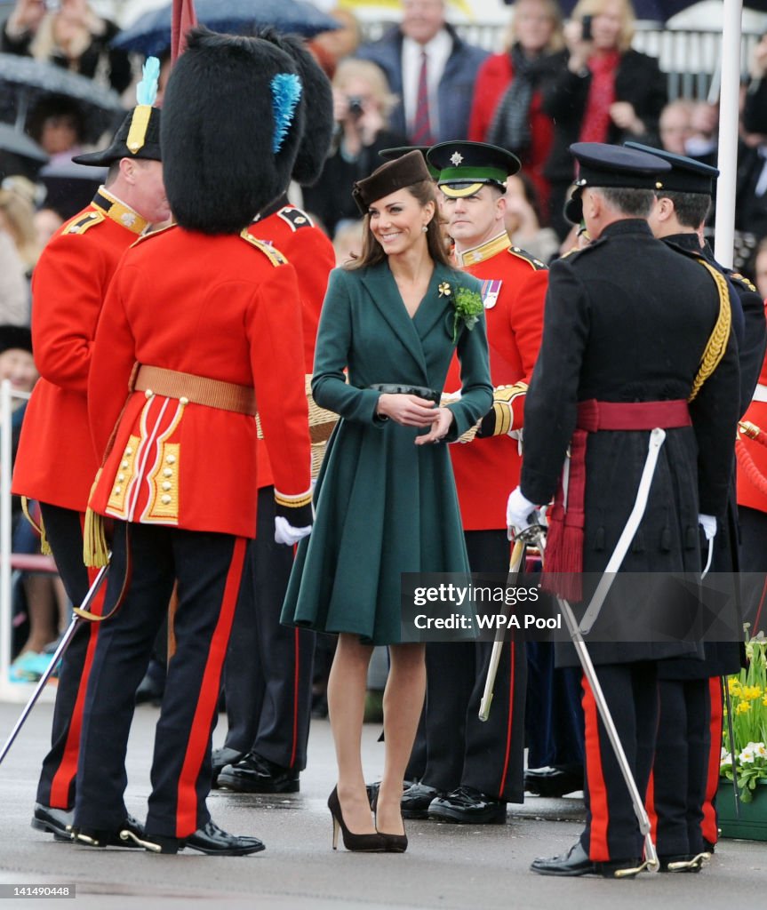 The Duchess Of Cambridge Visits The Irish Guards On Their St Patrick's Day Parade