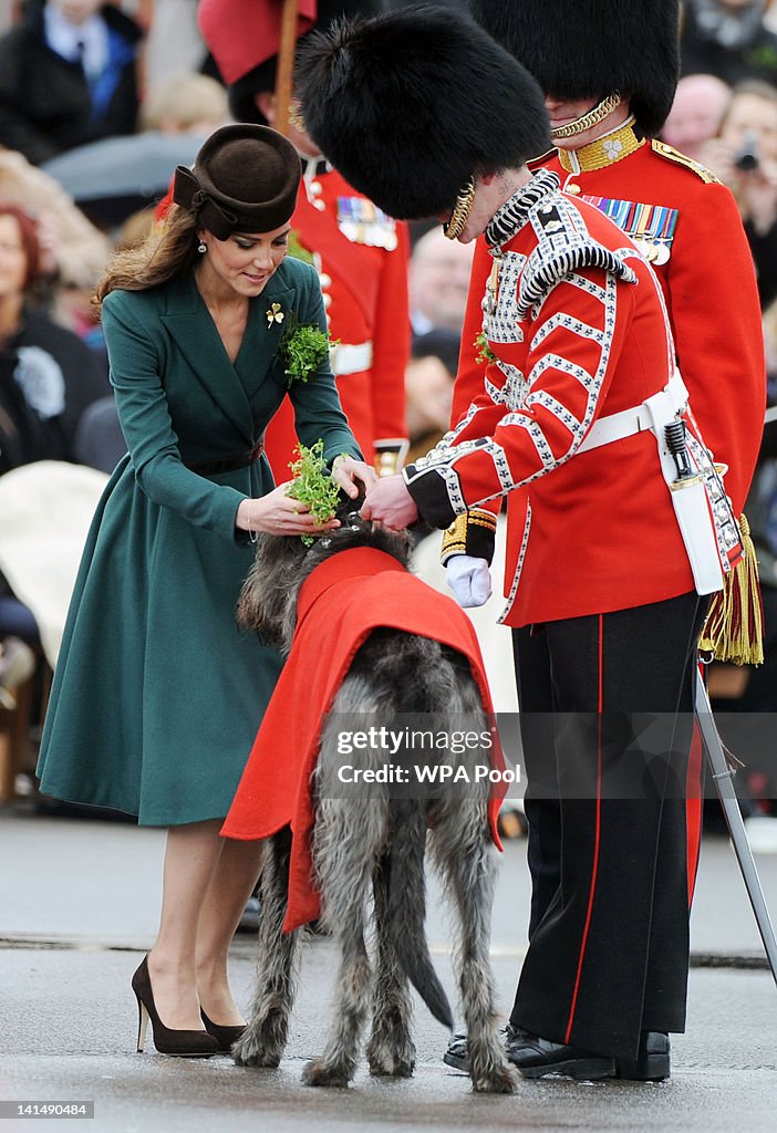 The Duchess Of Cambridge Visits The Irish Guards On Their St Patrick's Day Parade