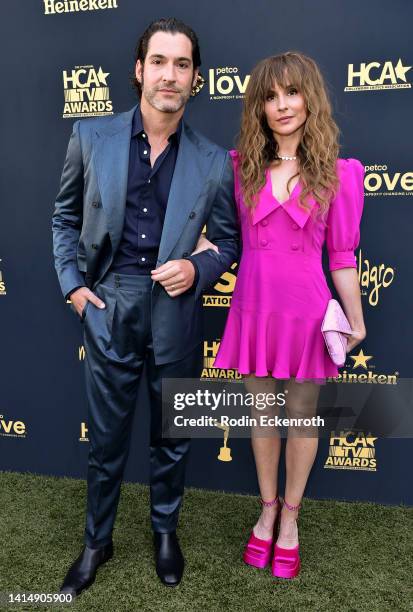 Tom Ellis and Meaghan Oppenheimer attend the Red Carpet of the 2nd Annual HCA TV Awards - Streaming at The Beverly Hilton on August 14, 2022 in...
