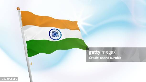 indian national flag - stock photo - indian army stock pictures, royalty-free photos & images
