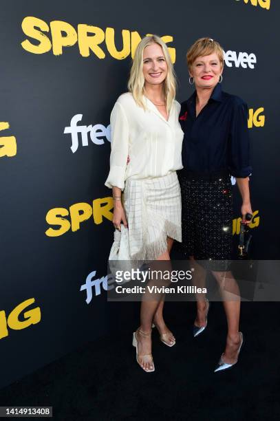 Sorel Carradine and Martha Plimpton attend Amazon Freevee's "Sprung" at Hollywood Forever Cemetery on August 14, 2022 in Hollywood, California.