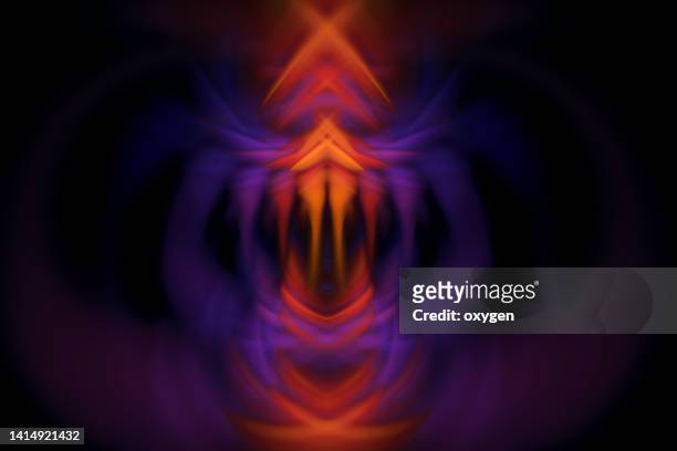 smoke blue orange skull ghost on black abstract background - animal teeth stock pictures, royalty-free photos & images