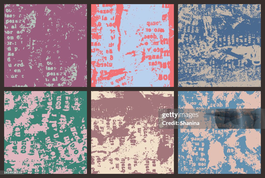 Set of mix-media texture backgrounds - color- v2