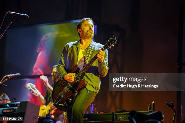 Kings of Leon live on the Main Stage at Boardmasters Festival at Watergate Bay on August 14, 2022 in Newquay, England. Over 50,000 people attended...