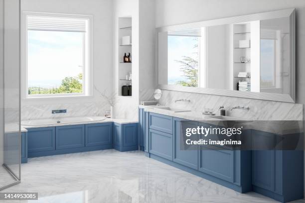 modern bathroom interior with hot tub - bathroom white design bildbanksfoton och bilder