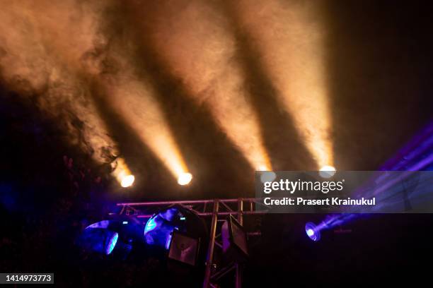 lighting with smoke background. - thailand illumination festival bildbanksfoton och bilder