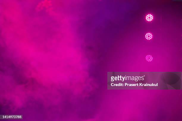 lighting with smoke background. - concert hall stage stock pictures, royalty-free photos & images