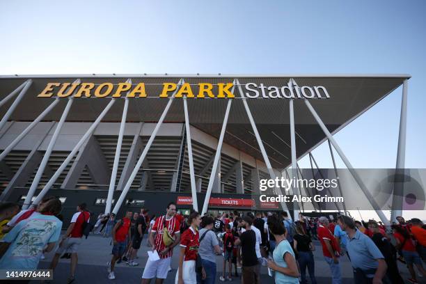 General view prior to during the Bundesliga match between Sport-Club Freiburg and Borussia Dortmund at Europa-Park Stadion on August 12, 2022 in...