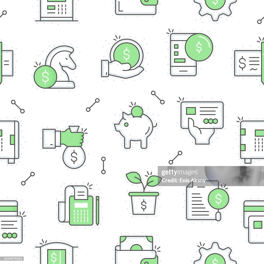 Banking Design Pattern Banking And Finance Seamless Pattern High-Res Vector Graphic - Getty Images