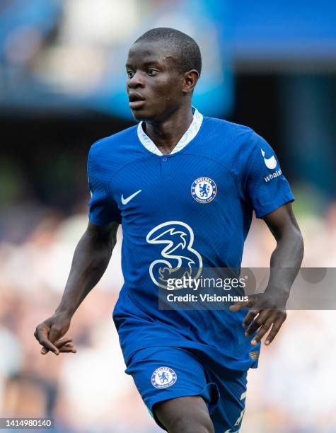 Golo Kante of Chelsea during the Premier League match between Chelsea FC and Tottenham Hotspur at Stamford Bridge on August 14, 2022 in London,...
