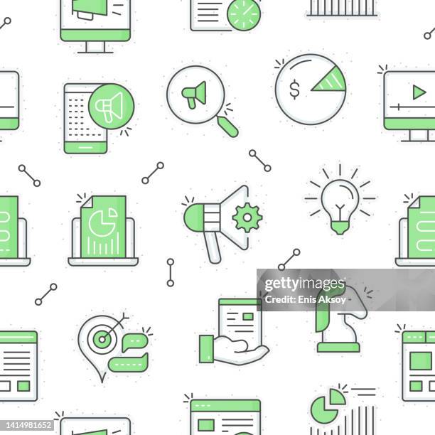 digital marketing seamless pattern - content management system stock illustrations
