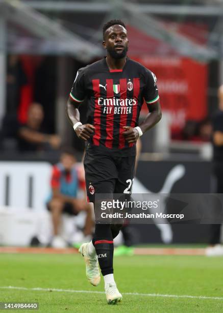 Divock Origi of AC Milan during the Serie A match between AC Milan and Udinese Calcio at Stadio Giuseppe Meazza on August 13, 2022 in Milan, Italy.