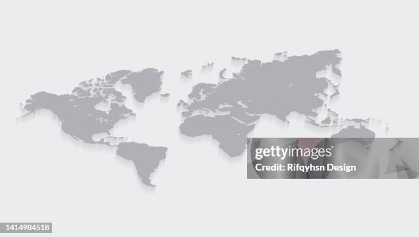 world map with paper cut effect on blank background - isometric world map vector stock illustrations