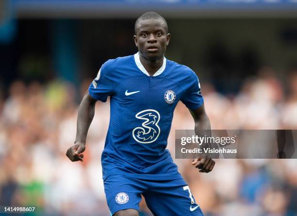 Golo Kante of Chelsea during the Premier League match between Chelsea FC and Tottenham Hotspur at Stamford Bridge on August 14, 2022 in London,...