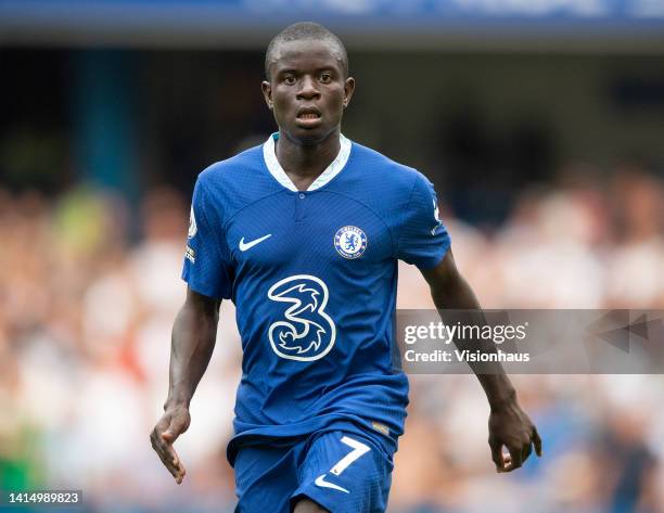 Golo Kante of Chelsea during the Premier League match between Chelsea FC and Tottenham Hotspur at Stamford Bridge on August 14, 2022 in London,...