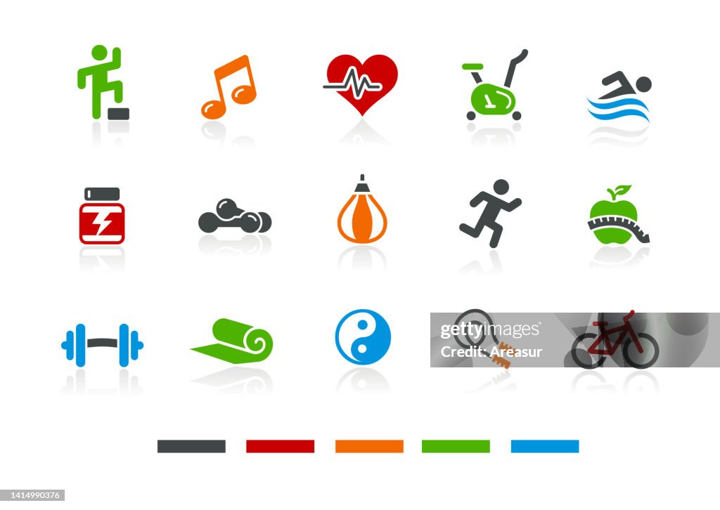 Health and Fitness Icons - Color Series