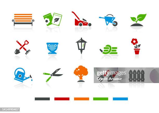 garden and gardening icons - color series - clippers game stock illustrations