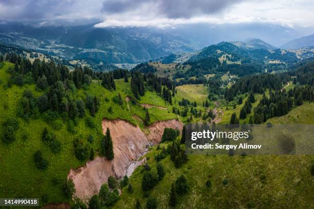 summer landscape of small canyon in mountains - georgia country stock pictures, royalty-free photos & images