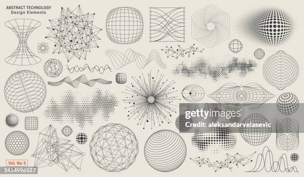 illustrations, cliparts, dessins animés et icônes de éléments technologiques abstraits - création numérique