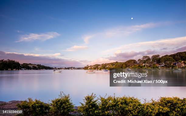 georges river in a winter evening,como,new south wales,australia - new south wales town stock pictures, royalty-free photos & images