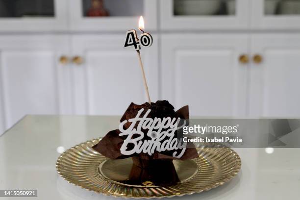 40 birthday cake - チョコレートケーキ ストックフォトと画像
