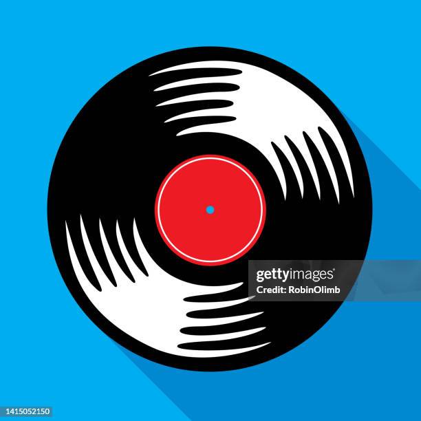 ilustrações, clipart, desenhos animados e ícones de ícone do disco azul vintage - disco áudio analógico