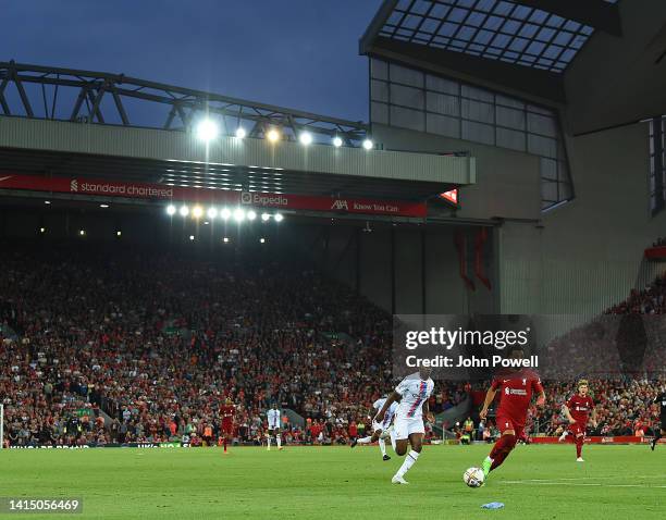 Mohamed Salah of Liverpool during the Premier League match between Liverpool FC and Crystal Palace at Anfield on August 15, 2022 in Liverpool,...