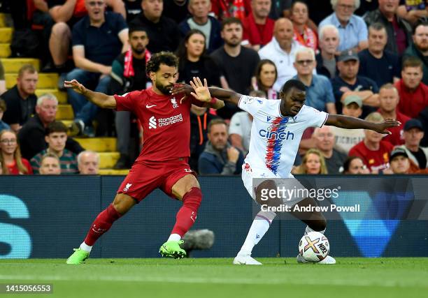 Mohamed Salah of Liverpool during the Premier League match between Liverpool FC and Crystal Palace at Anfield on August 15, 2022 in Liverpool,...
