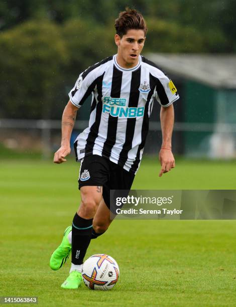 Santiago Munoz of Newcastle United in action during the Premier League 2 match between Newcastle United and Stoke City at Whitley Park on August 15,...