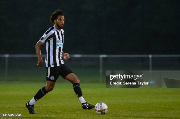 Remi Savage of Newcastle United in action during the Premier League 2 match between Newcastle United and Stoke City at Whitley Park on August 15,...