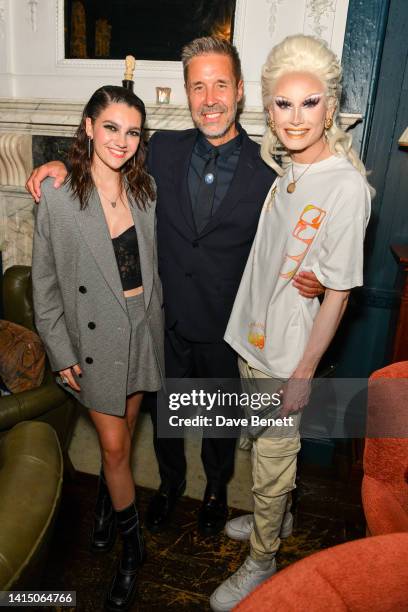 Emily Carey, Paddy Considine and Scarlett Harlett attend the WBD and Sky Group "House Of The Dragon" after party drinks following the UK Premiere at...