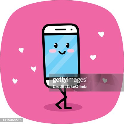 Smartphone Blushing Doodle Smartphone Blushing Doodle