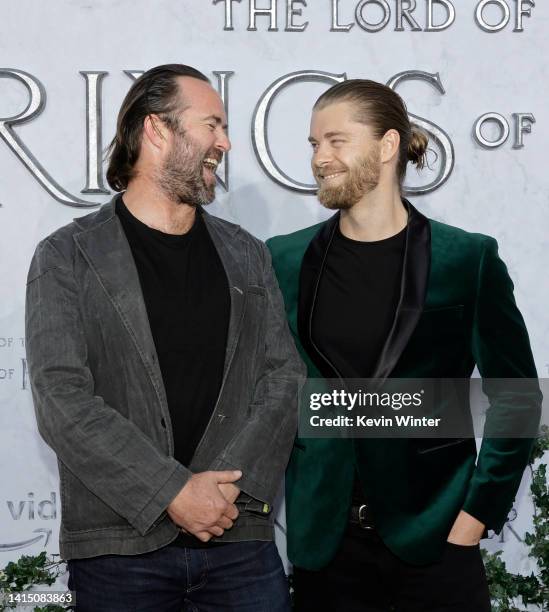 Sullivan Stapleton and Luke Mitchell attend the Los Angeles Premiere of Amazon Prime Video's "The Lord Of The Rings: The Rings Of Power" at The...