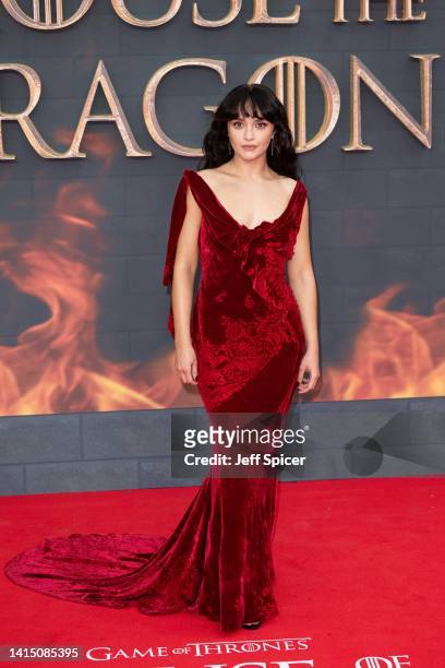 Olivia Cooke attends the "House Of The Dragon" Sky Group Premiere at Leicester Square on August 15, 2022 in London, England.