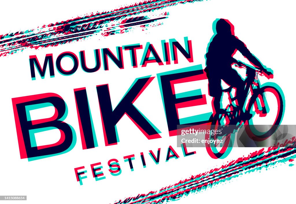 Mountain bike poster with 3D effect