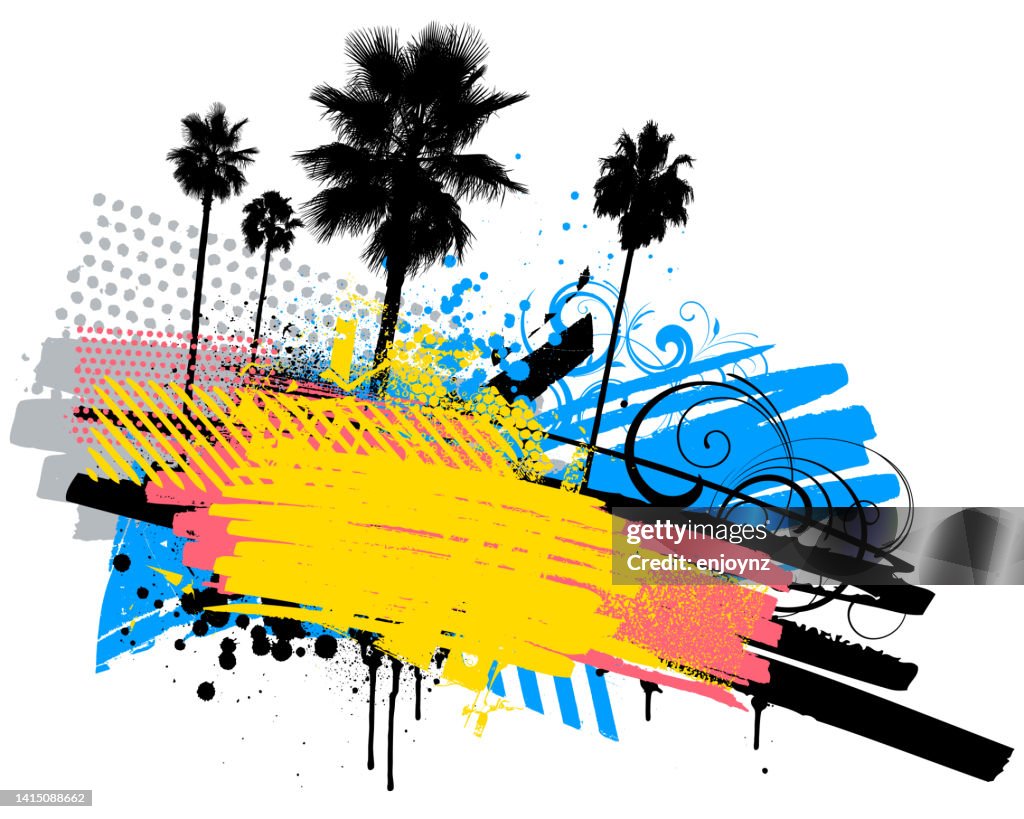 Californian summer grunge illustration