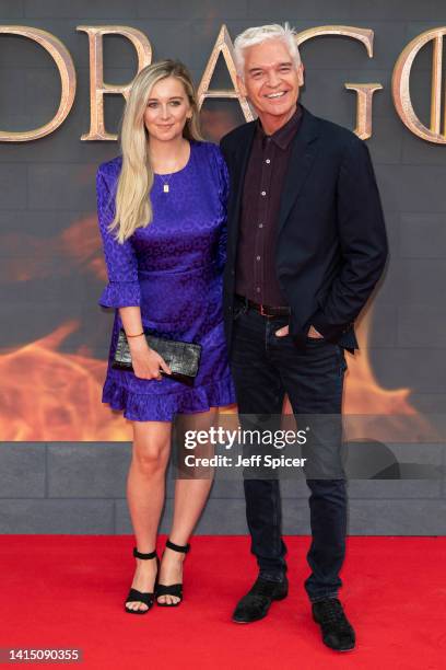 Molly Lowe and Phillip Schofield attend the "House Of The Dragon" Sky Group Premiere at Leicester Square on August 15, 2022 in London, England.