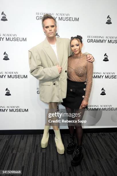 Justin Tranter and YDE attend Spotlight: Justin Tranter at The GRAMMY Museum on August 15, 2022 in Los Angeles, California.